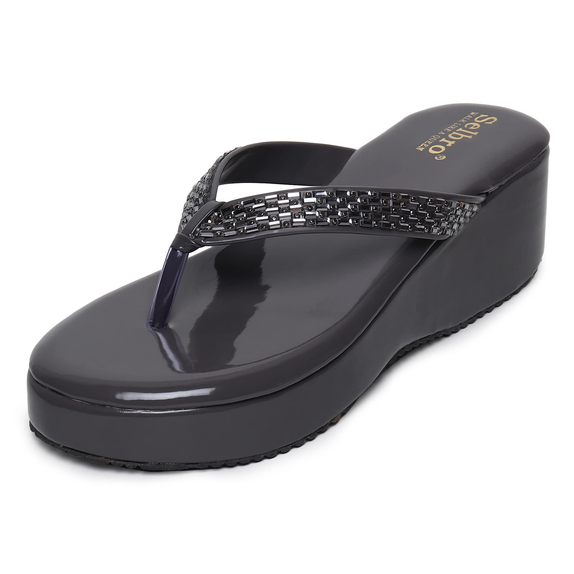 SELBRO Womens Stylish Fashionable V Shape Wedge Chapple sandals For Girls || heel 2 inch || SND-21 (B0BH2BYGR3) Amazon Price History, Amazon Price Tracker