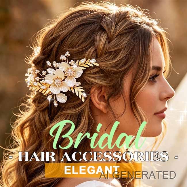 Pinza para cabello dorada con flores y cristales miniatura 4