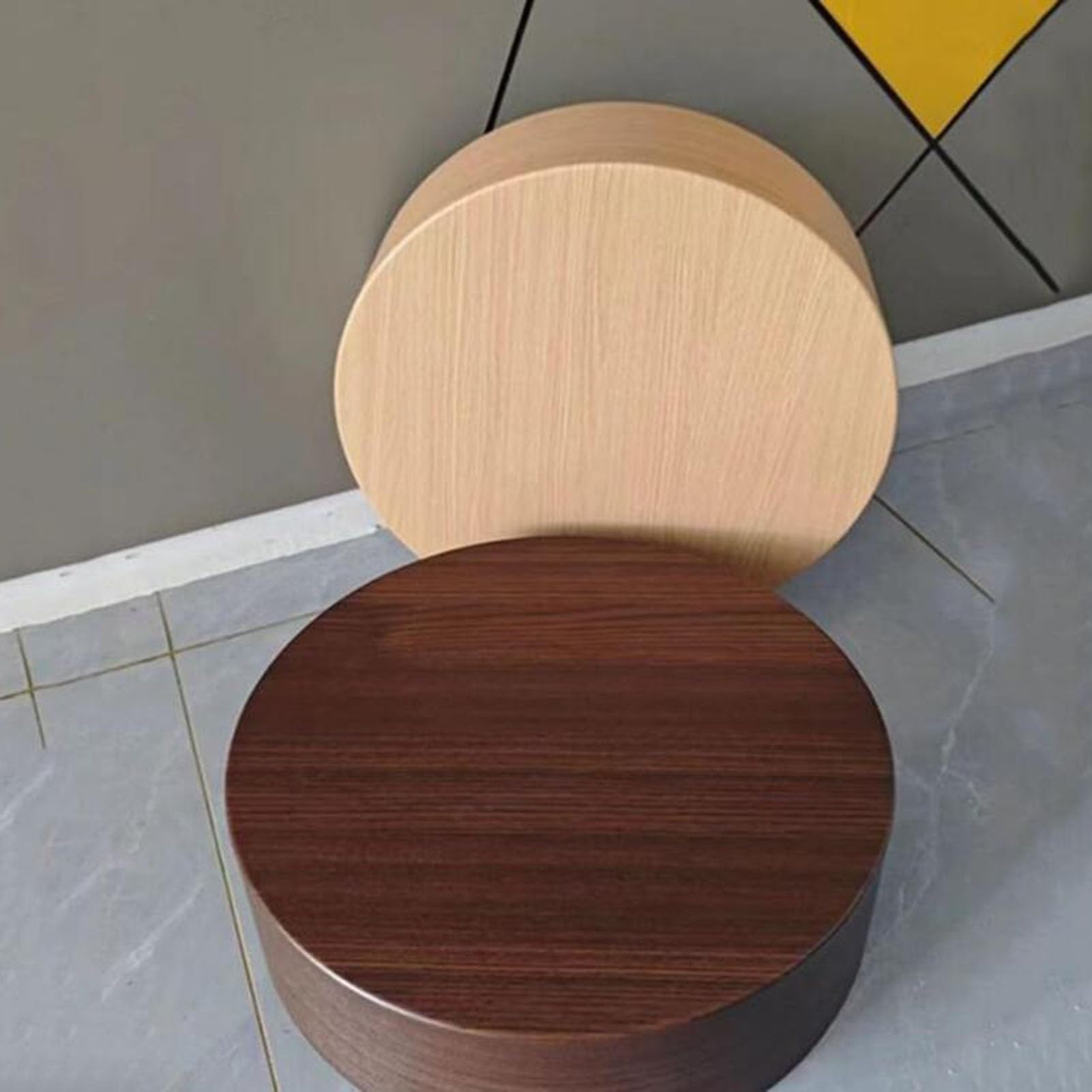 Rundzylinder Ständer, Schaufensterpuppen Anzeige Plattformbasis, Holzsockel Säulen-Schaufenster Organizer for Home Office Dekorationen(50x15cm(19.7x5.9in))