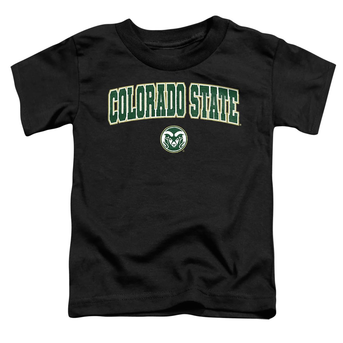 LOGOVISION Colorado State University Arch Logo Black Kids T Shirt (3) for Toddler Boys and Girls, Black