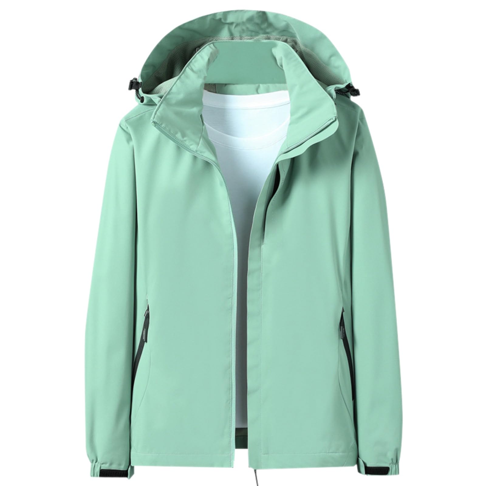 Giacca Antipioggia Impermeabile Donna, Giacca Antipioggia Antivento Traspirante Antivento Resistente alle Rughe Impermeabile con Cappuccio a Vento Impermeabile Pioggia per Viaggio Pioggia All'aperto