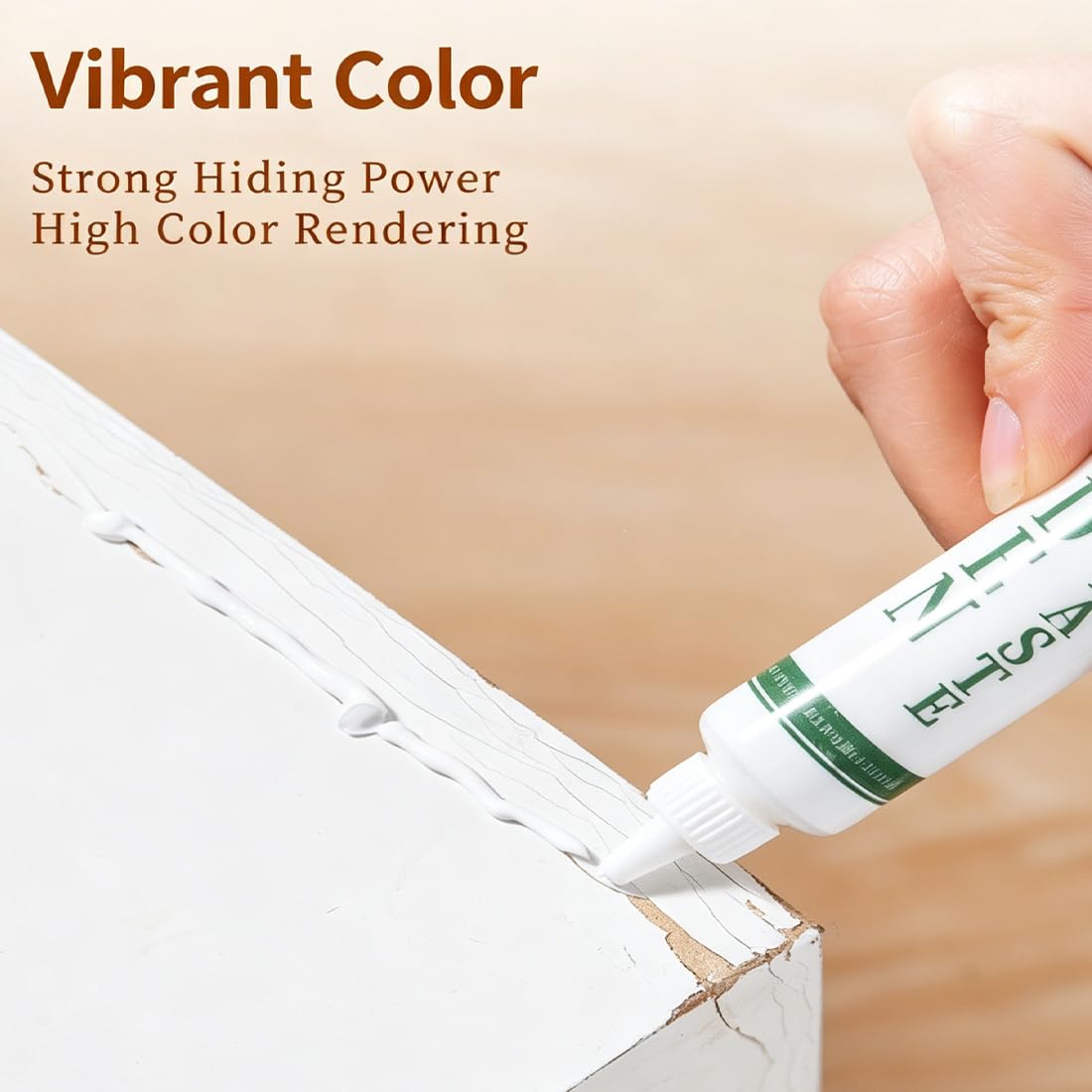 Set 6 Paste Riparazione Legno, Kit di riparazione per parquet, 6 Colori (Bianco, Acero, Noce Chiaro, Tawny, Nero, Log), per Mobili, Pavimenti e Danni in Legno