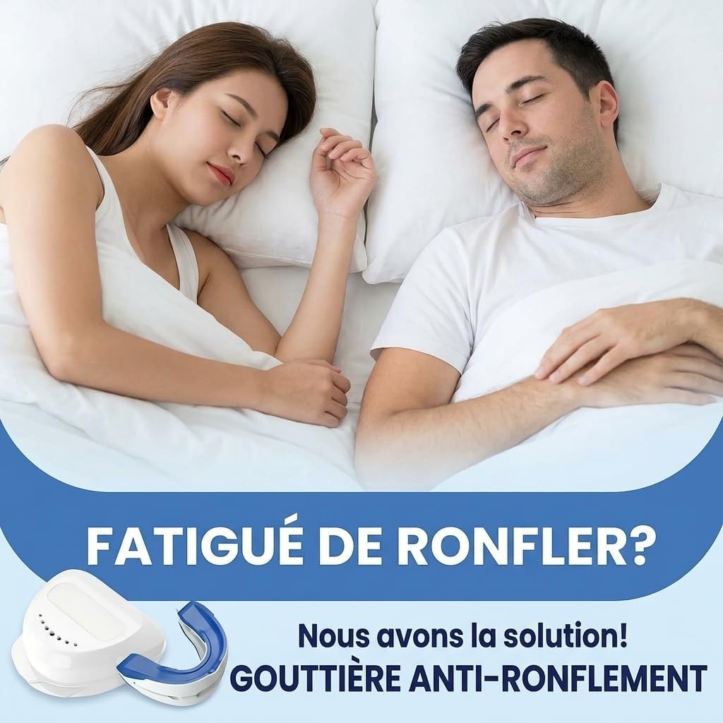 Silence dès la 1ère Nuit Dispositif anti-ronflement pour Hommes et Femmes dents améliore la respiration pendant,Compact et léger, il peut être transporté avec vous. protège-dents sportif, correcteur d
