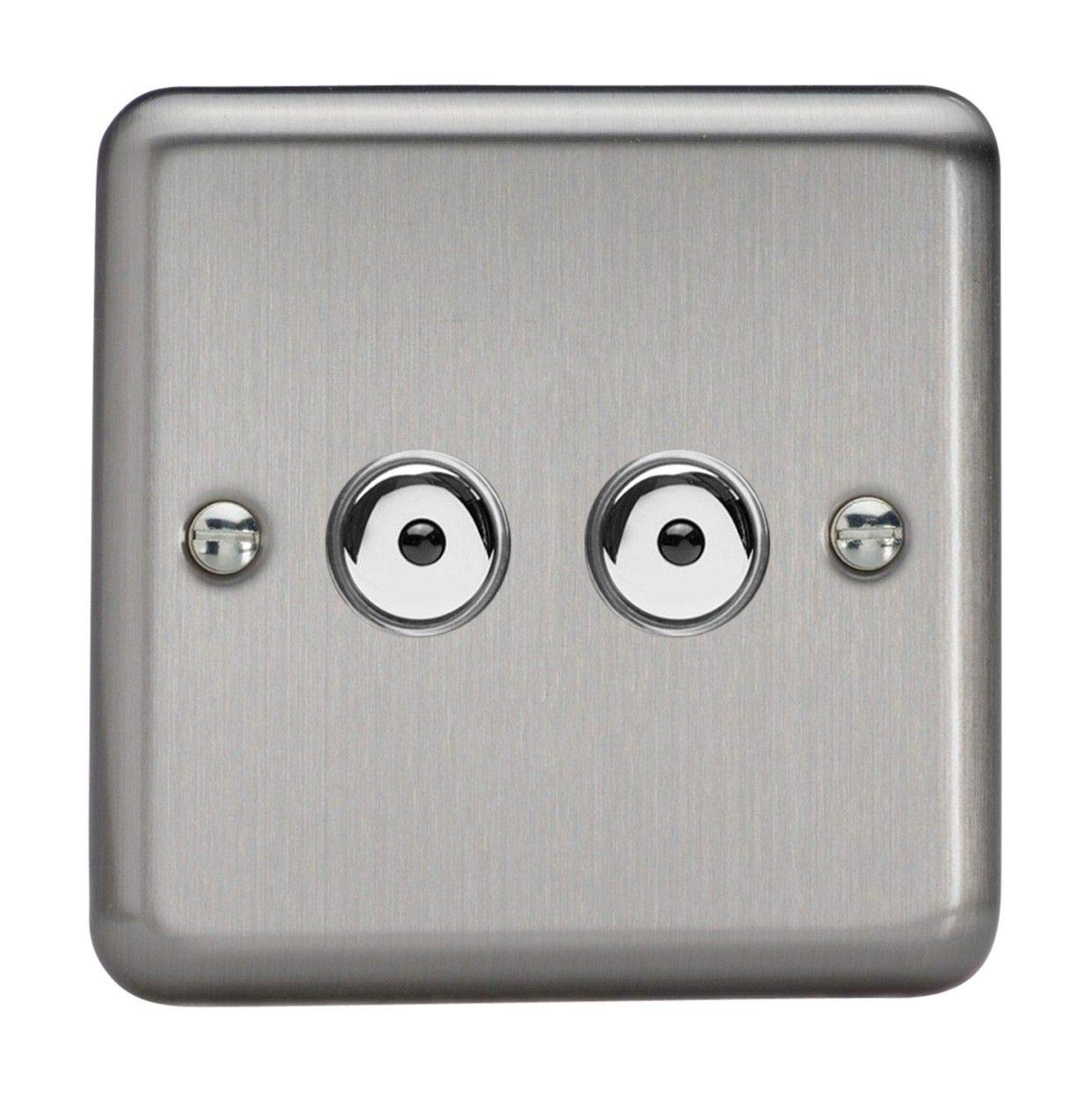 Varilight IJSI102 V-Pro IR 2 Gang 2 x 100 W LED Multi-Way Control Remote/Touch Control Master Unit 86 x 86 x 30 mm