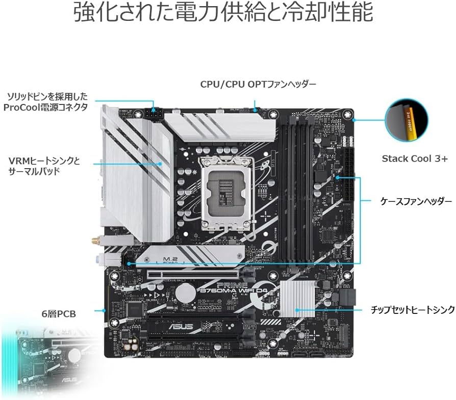 Amazon.co.jp: ASUS PRIME B760M-A WIFI D4 intel 第14・13・12世代