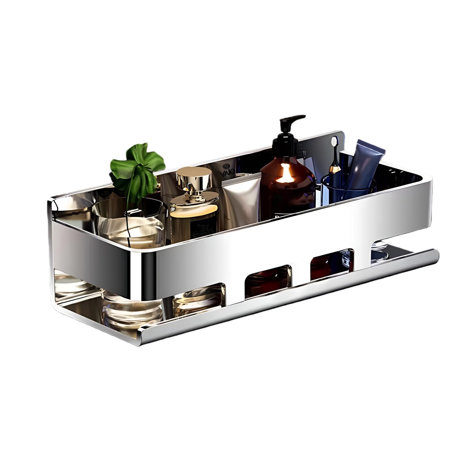 Melairy Shower Shelf Wall Mounted Chrome Shower Caddy Stainless Steel Bathroom Storage for Bathroom Kitchen (30CM)