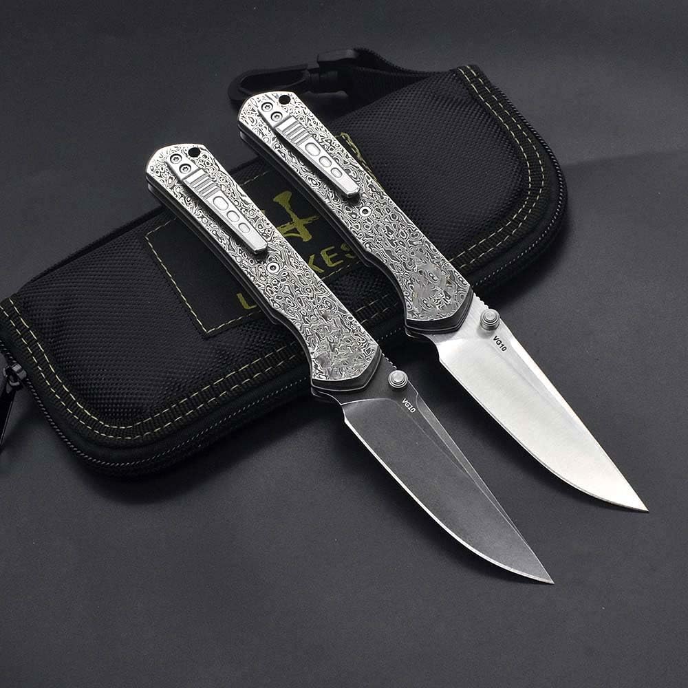 Klappmesser 7.5" Damast taschenmesser edelstahl vg10 flach & damaststahl damaszener, edc messer scharfe einhandmesser, Damaskus stahl messer griffe Geschmiedet, Outdoor klein messer mit clip Scheide