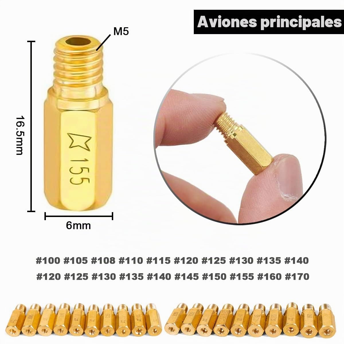 ZAMDOE Juego de 40 surtidores de carburador para carburador PWK Keihin OKO CVK KOSO PE PWM (30 surtidores principales y 10 surtidores de piloto lento), con kit de cepillo de limpieza de carburador
