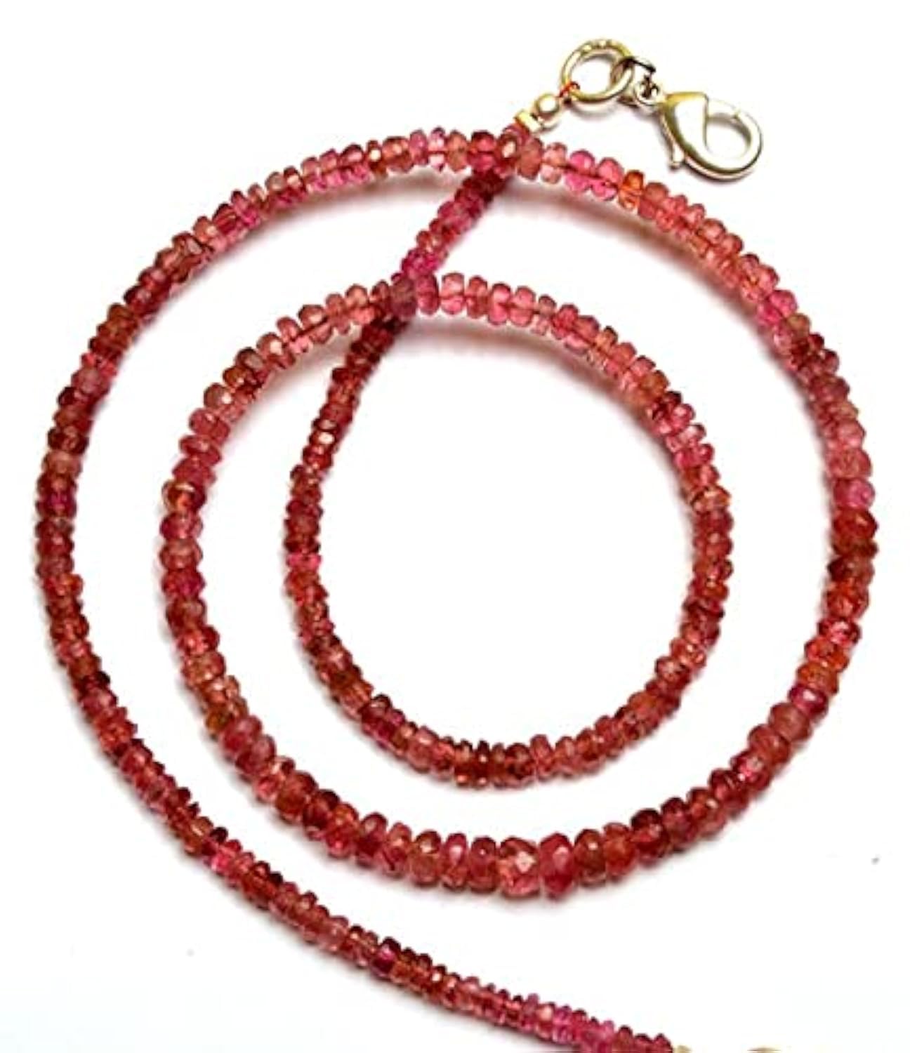 Tourmaline rose perles rondelles facettées 3-4.5mm naturelles pour création de bijoux DIY