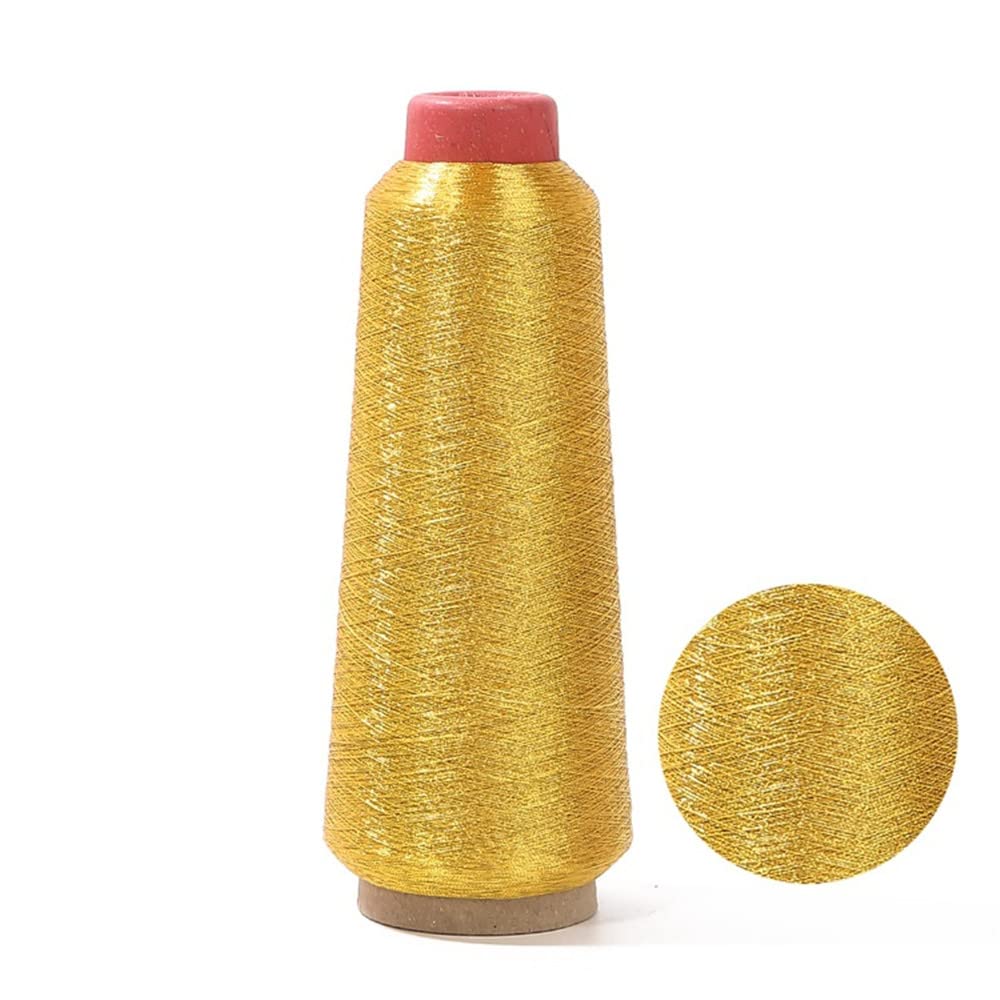 2 Carretes De Hilo Metálico Dorado Para Bordar A Máquina O Mano - 150 Denier, 5000 Yardas, Ideal Para Costura Y Manualidades