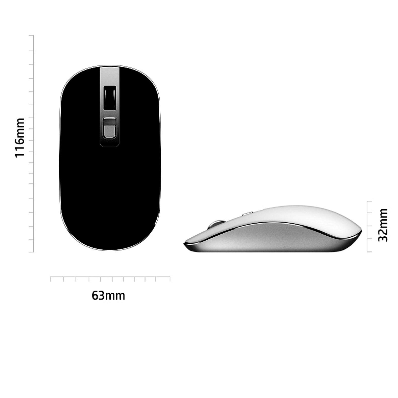 Mouse Wireless Ultrasottile 2.4G, Rumore Inferiore, Adatto per PC, Notebook Computer, Computer Desktop, Mouse Ottico Mobile Portatile. (Color : Pink)