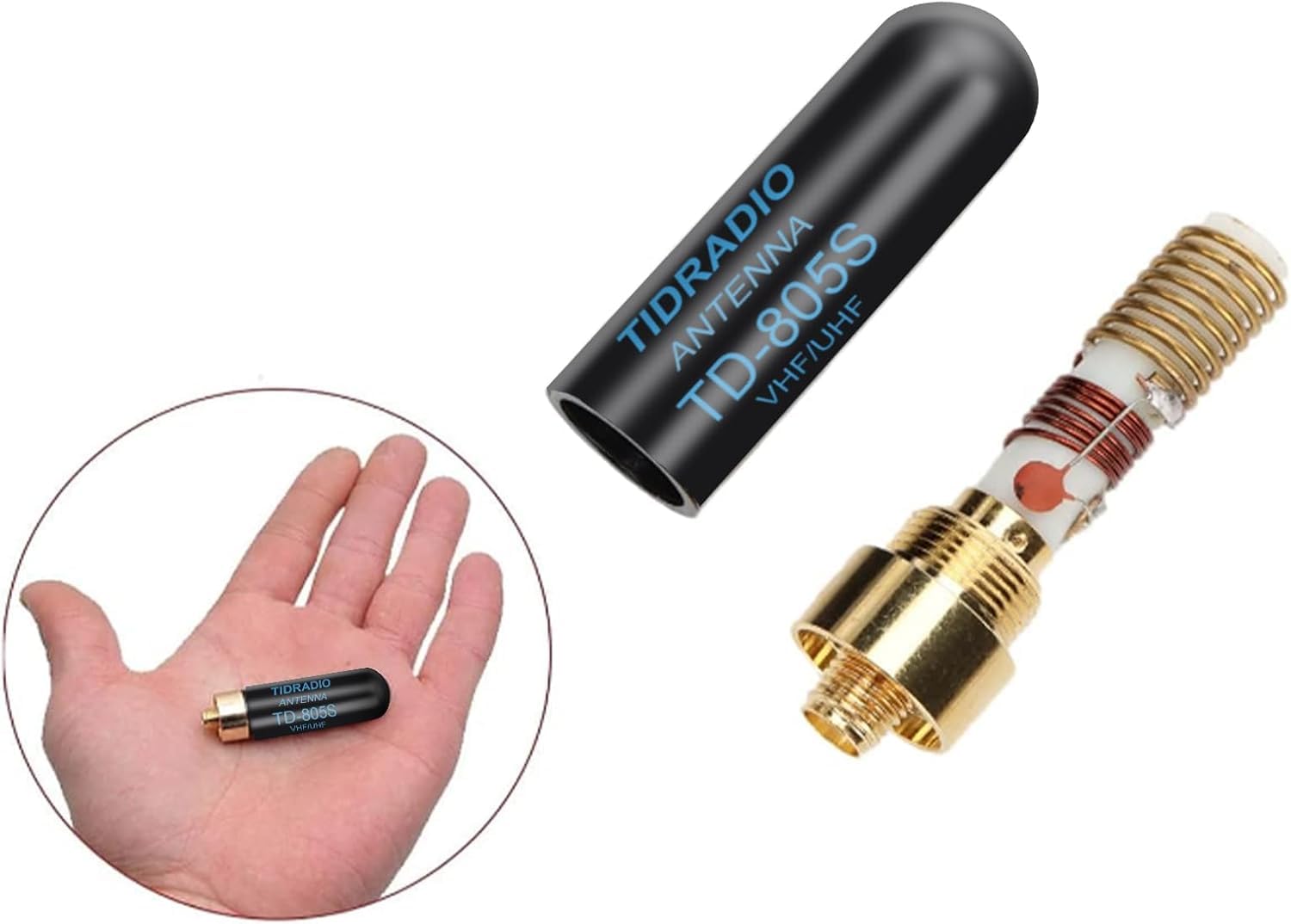 TIDRADIO TD-805S Ham Radio Short Antenna 1.96inch Enhanced Ver. Long Range Dual Band VHF/UHF 144/430Mhz Antenna for BAOFENG UV-5R,UV-5RM, RT-470X,GT-5R,UV-K5(8),TD-H8,TD-H3 Plus,UV-5RH,SMA-F, 2 Pack - 3
