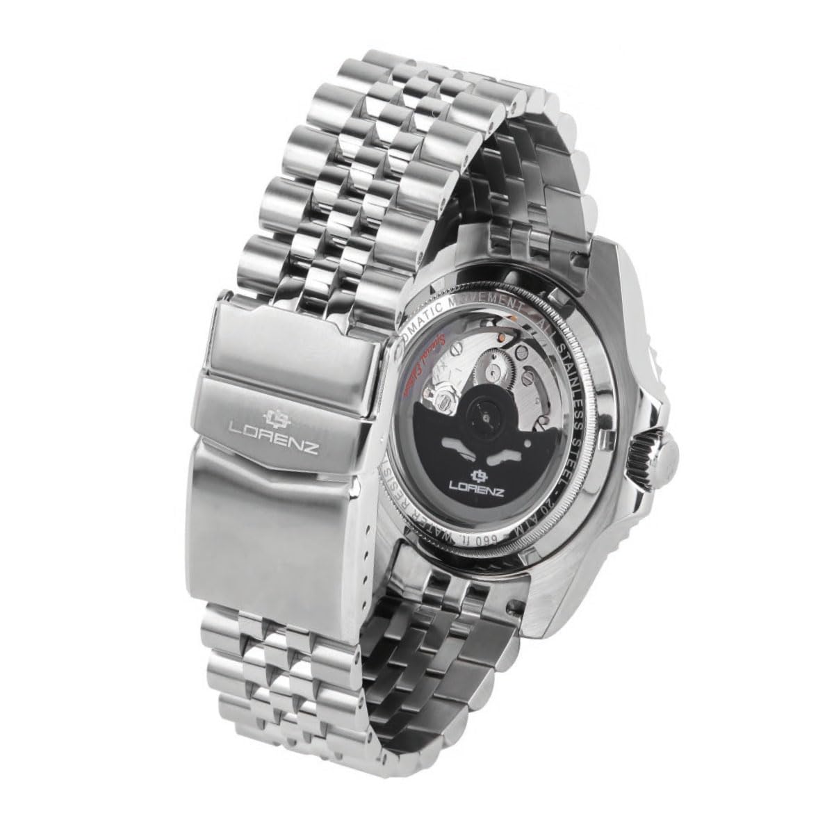 Lorenz Gmt Two Tone 030257EE Special Edition - Orologio da Uomo Automatico GMT - Orologio con Cinturino in Acciaio Inossidabile - Subacqueo professionale fino a 200 metri