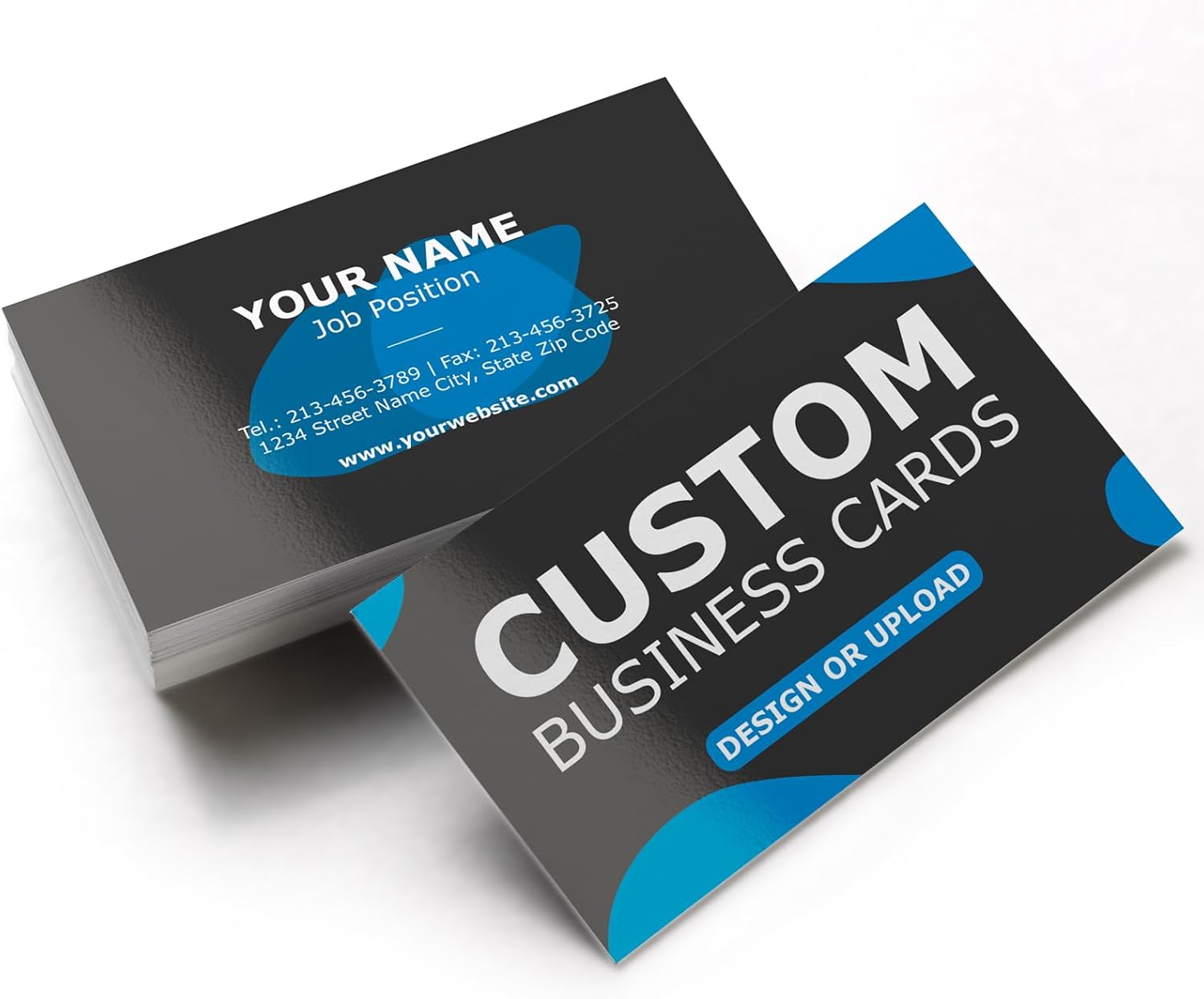 GotPrint Custom Business Cards 2”x3.5” Standard Size, Printed on 14 pt Gloss, High Gloss UV Double-Sided Full-Color Printing, 500 Qty