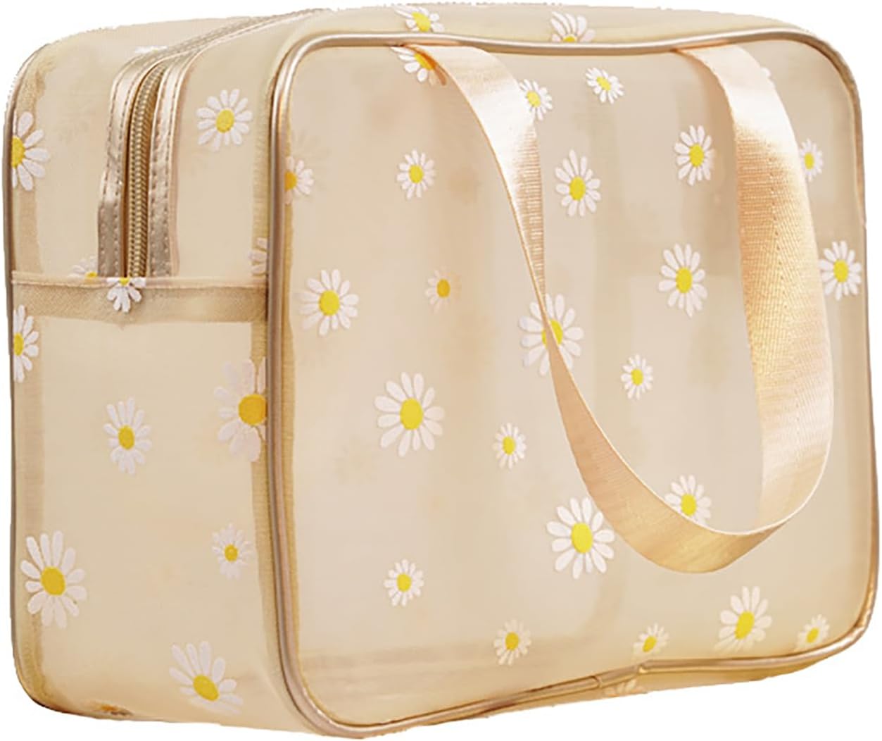 BFLCTTBD Daisy Makeup Bag Mesh Bag Flowers Pouch Travel