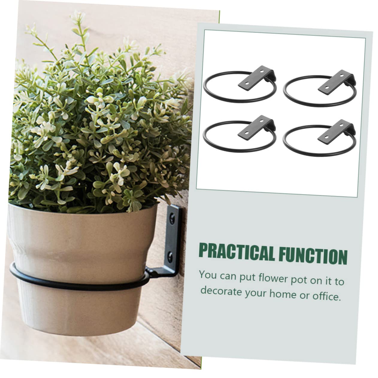 4pezzi Supporto per Vasi da Fiori per Giardino Verticale per Balcone e Interni Resistente e Riutilizzabile