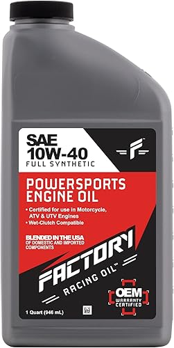 Miniatura 2 de Kit de cambio de aceite compatible con Honda CBR600 CB750 VFR800 CB1000R CBR1000  Incluye 4 cuartos de aceite sintético completo 10W-40, 1 filtro, 1
