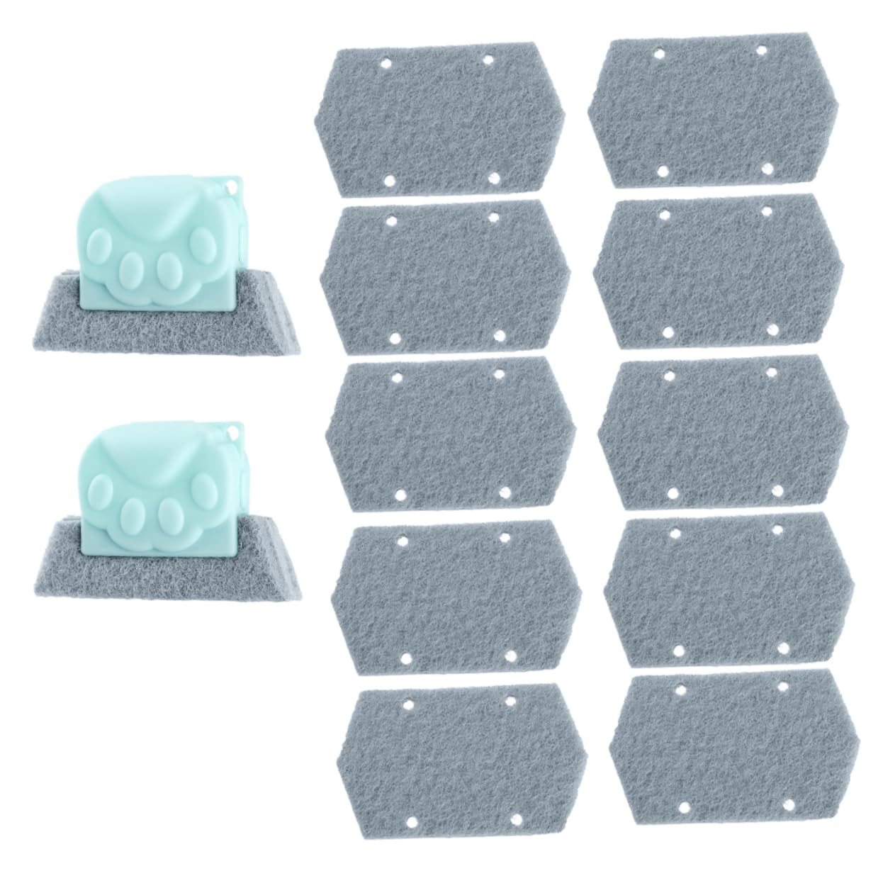 Beavorty 14pcs Window Groove Cleaning Tools Household Kitchen Brush for Deep Cleaning Tracks Corners and Gaps Includes Brushes and Replacement Pads