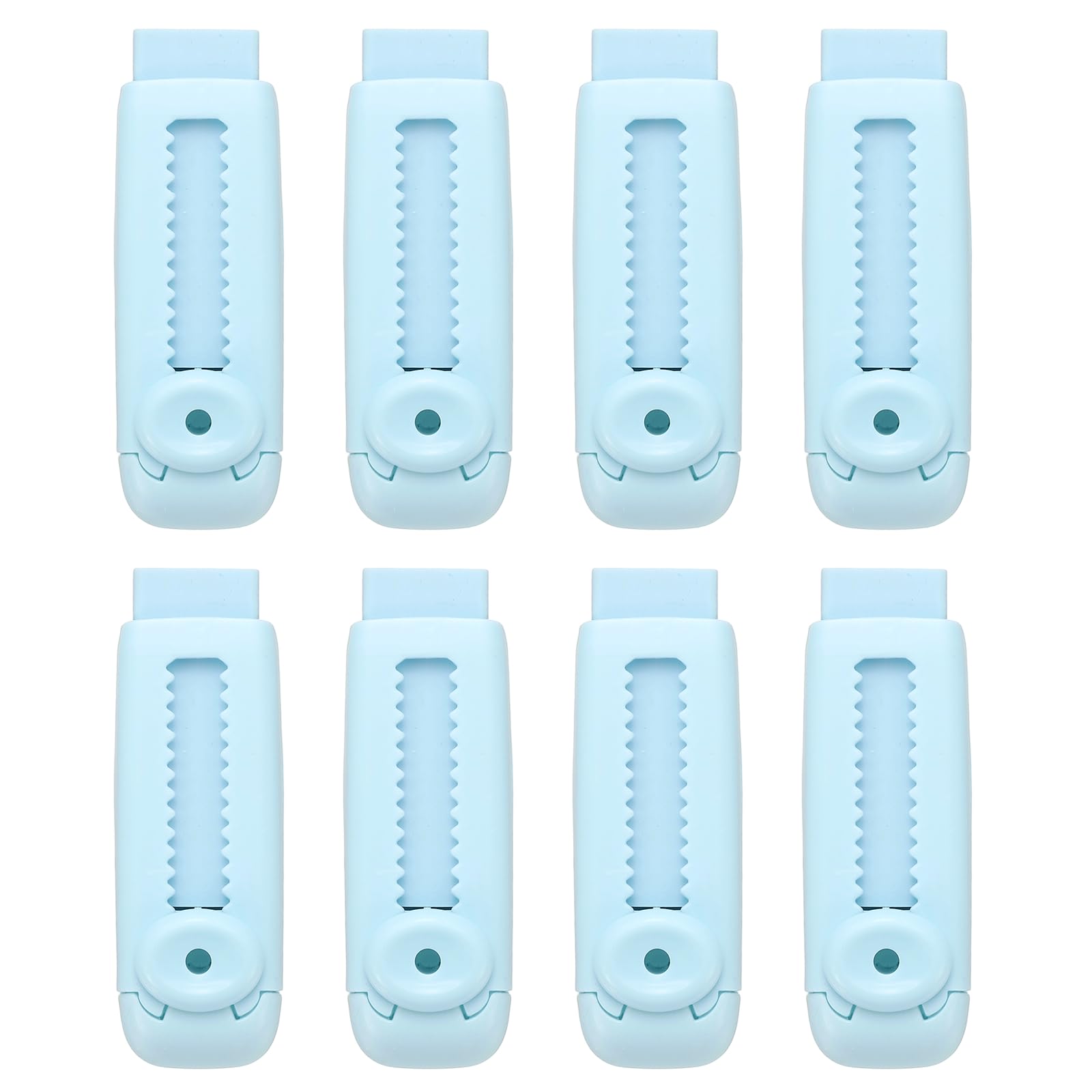 PATIKIL 8 Pack Erasers, Sliding Retractable Eraser Push Pull Cute Pencil Erasers Soft Large Easy to Clean with Plastic Sleeve for Sketching Drawing Artists Teacher Pencils, Blue