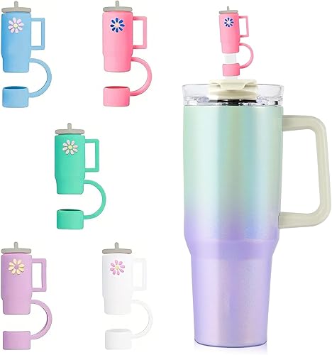 Tapa de popote de silicona para copa Stanley, compatible con vasos de 30 y 40 onzas, bonitos protectores de tapas de silicona para vasos de fiesta Tapa de popote de silicona para copa Stanley, compatible con vasos de 30 y 40 onzas, bonitos protectores de tapas de silicona para vasos de fiesta