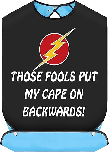 BWWKTOP Estos tontos ponen mi capa hacia atrás baberos para adultos, bromas de mordaza, babero, regalo ajustable, protectores de ropa para comer