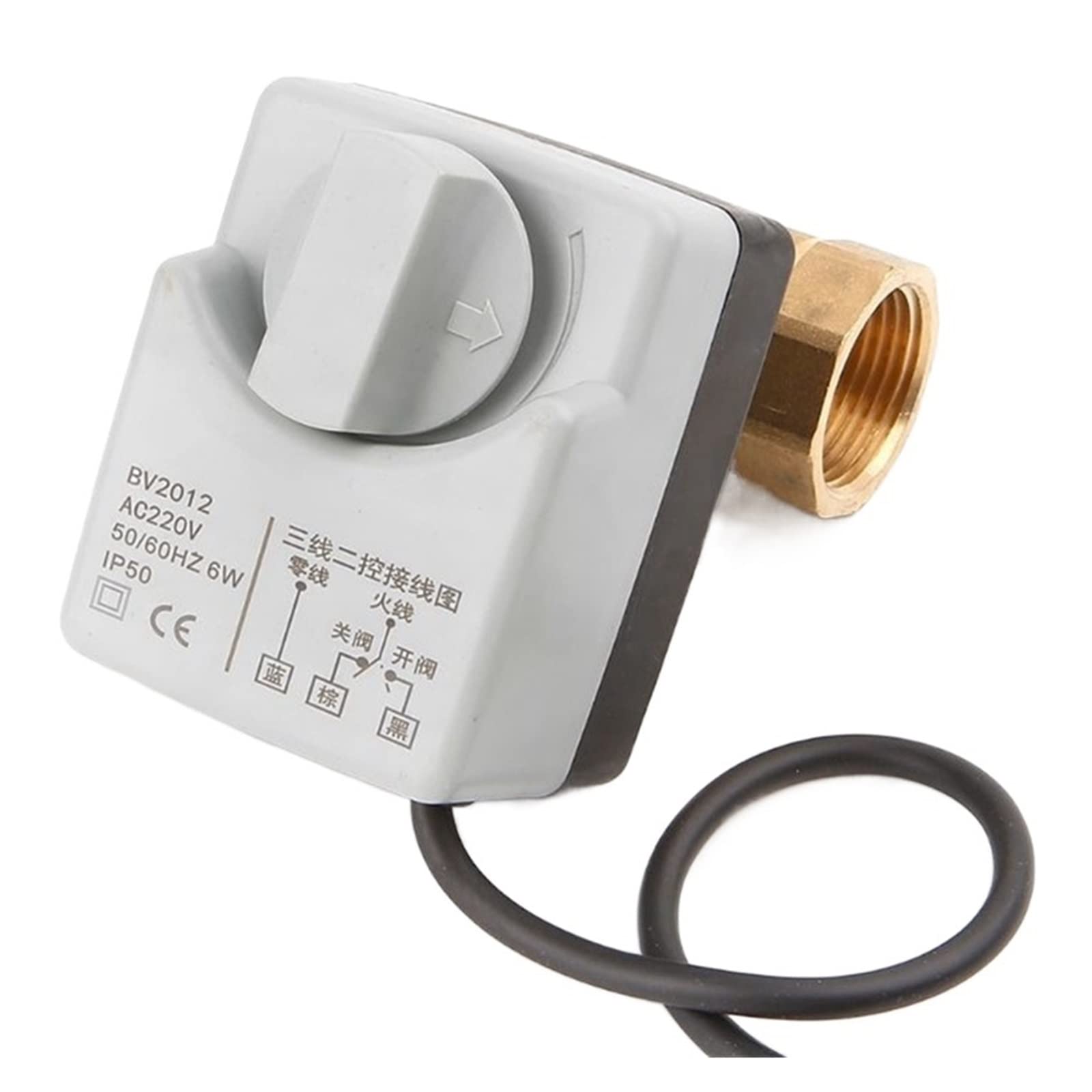 QRUYHBAJU Withstand high Pressure and Temperature Extremes Ac220V Dn15 2 Way 3 Wires Motorized Ball Valve Electric Actuator with Manual Switch(DN25)