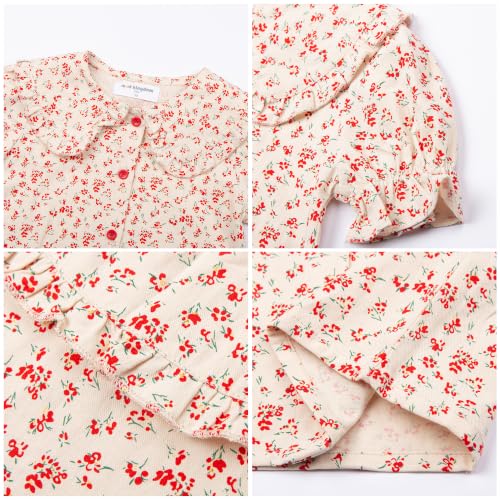 Image of Mud Kingdom Little Girls Peter Pan Collar Blouse Cotton Short Sleeve Button Up