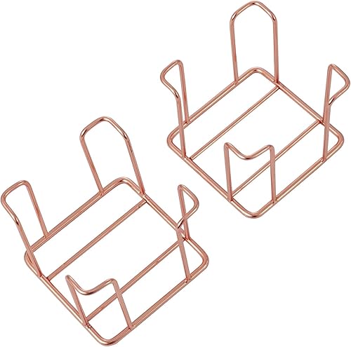 Miniatura 6 de MyGift Moderno soporte de cubo de notas adhesivas de alambre de cobre chapado en cobre, para escritorio, almohadillas de notas autoadhesivas de