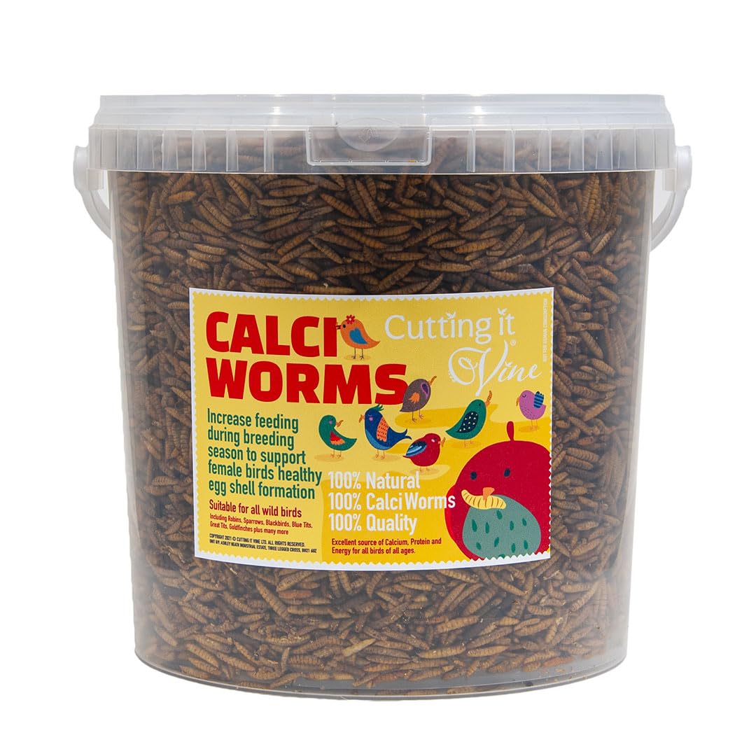 Calci Worms for Wild Birds 2L Tub - High in Calcium, beneficial to a Variety of Birds, Easy to Feed from our stay fresh reusable tub.