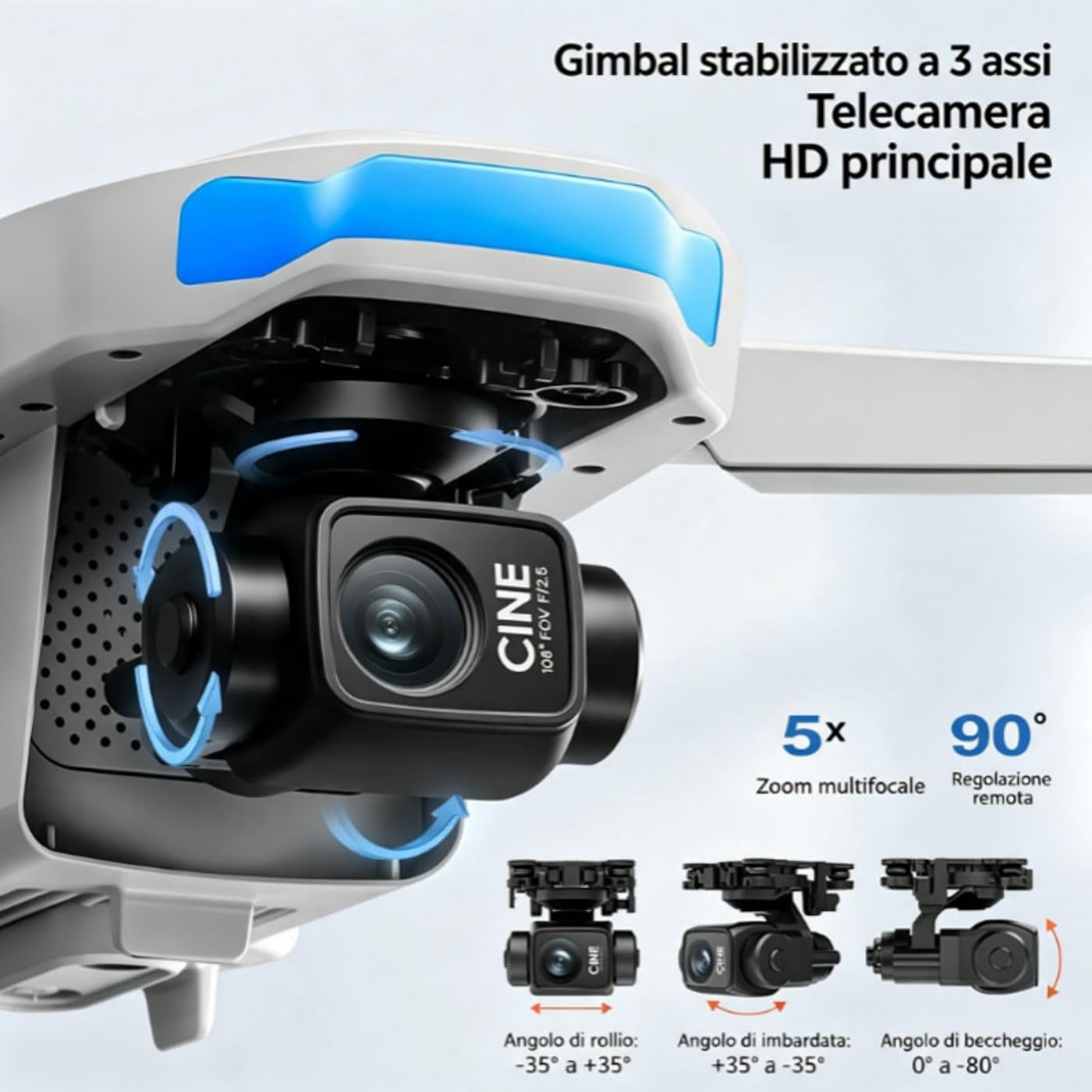 Drone GPS con Fotocamera 4K RC Quadricottero Pieghévole 5KM Trasmissione Video Volo Circa 30-40 Minuti con GPS Auto Return Follow Me Cerchio Fly per Principianti e Adulti