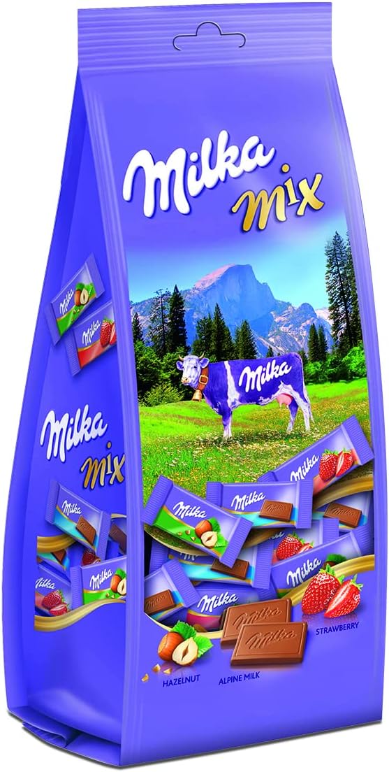 Assortment of Alpine Milk Chocolate, Alpine Milk Chocolate with Strawberry Filling & Alpine Milk Chocolate with Hazelnut, 340 g