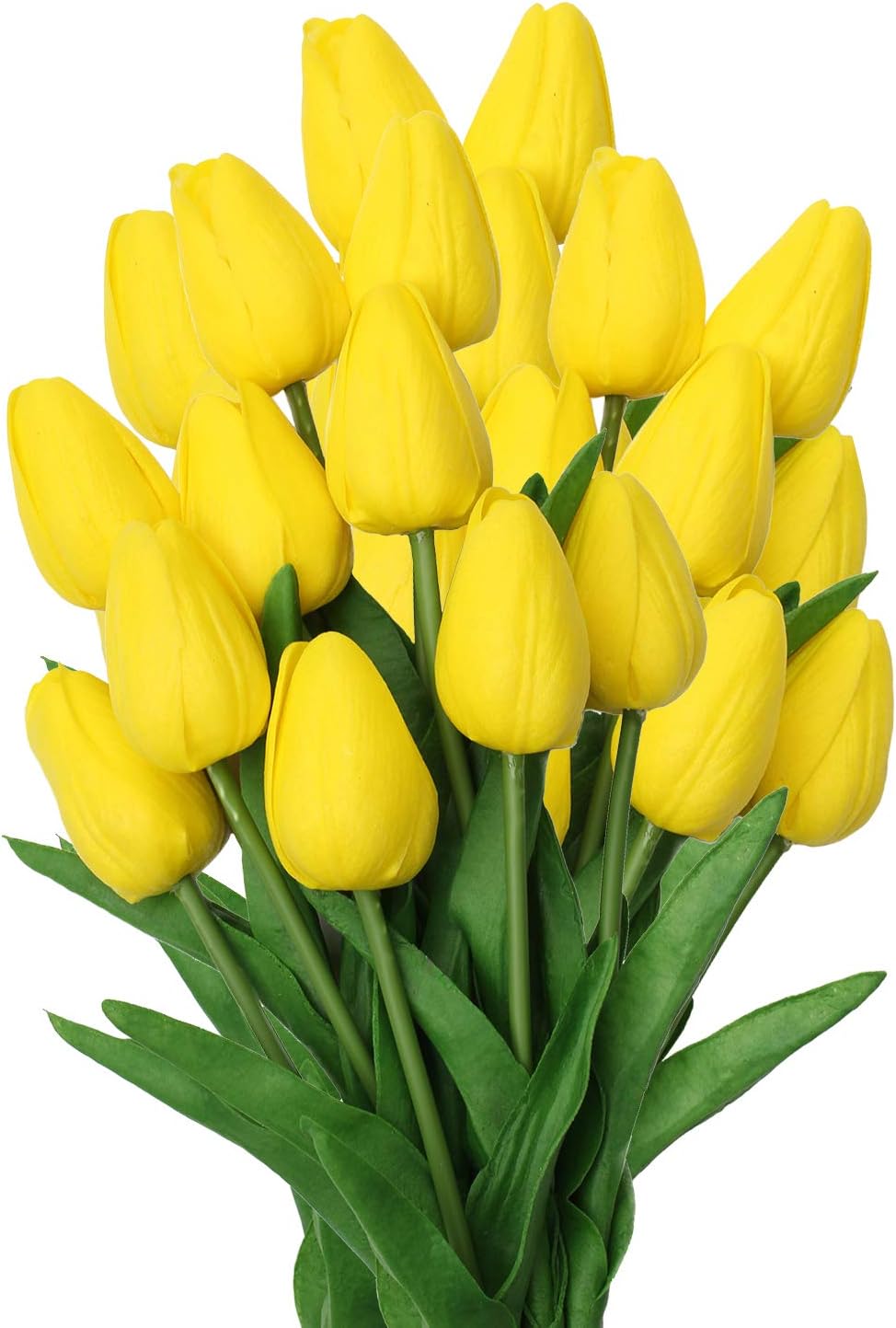 20 Pcs Yellow Tulips Artificial Flowers Real Touch Fake