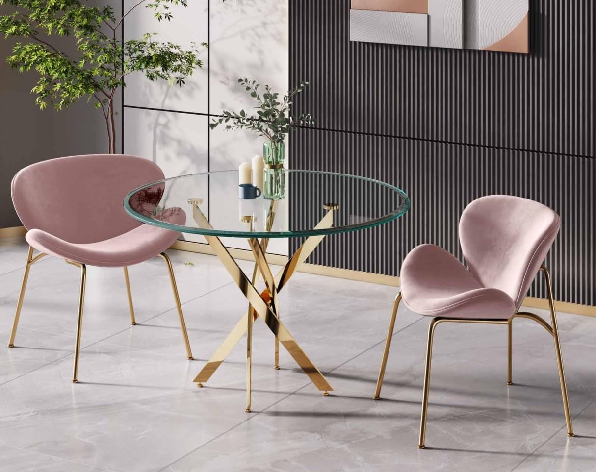 Pvillez 36“ Round Dining Table for 4, Contemporary