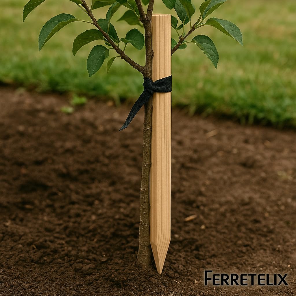 FERRETELIX® Paquete de 25 un Estacas de Madera 80 cms Largo 3 cms X 3 cms
