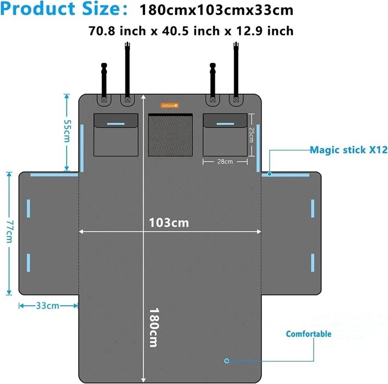 Bandeja Maletero Funda Impermeable para Asiento De Coche Y Forro para Maletero, Alfombrilla Tela Oxford Resistente Al Desgaste
