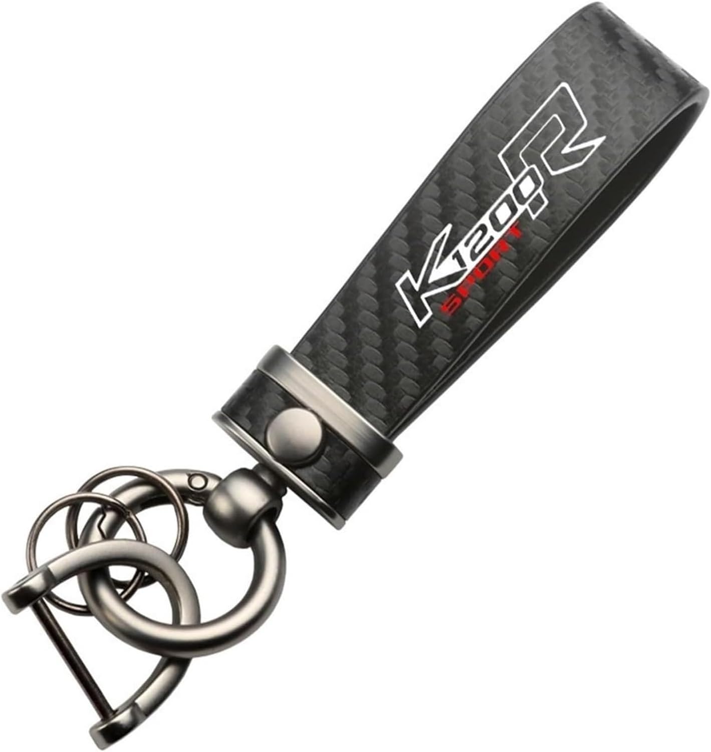 XIUNYIE Motorcycle Keychain Zinc Alloy Carbon Fiber Key Ring For K1200R SPORT K1200 R 1200R, B