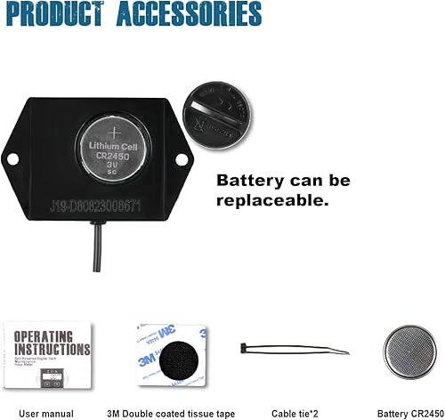 Miniatura 7 de NInE-ROnG Medidor digital de horas, tacómetro, recordatorio de mantenimiento, luz de fondo, batería reemplazable para motor de gasolina pequeño,