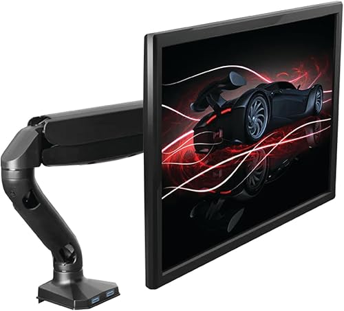 Brazo de monitor de computadora individual con 2 puertos USB altura ajustable soporte universal LCD soporte sentado de pie escritorio accesorio