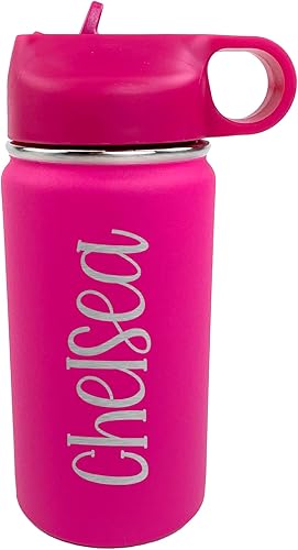 The Crafty Engineer Botella de agua personalizada para niños (rosa intenso)