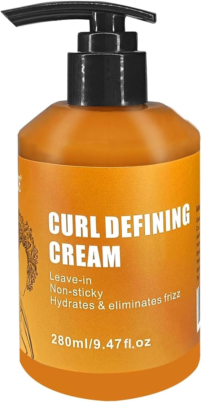 GZE Curl Defining Cream Leave-In Conditioner - Non-Sticky Frizz Control for Natural Curly Hair, Hydrates & Defines Curls (Argan Oil)