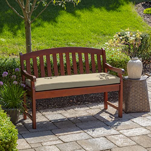Image of Arden Outdoor Bench Cushion, 46 x 17, Rain-Proof, Fade Resistant Tan Leala