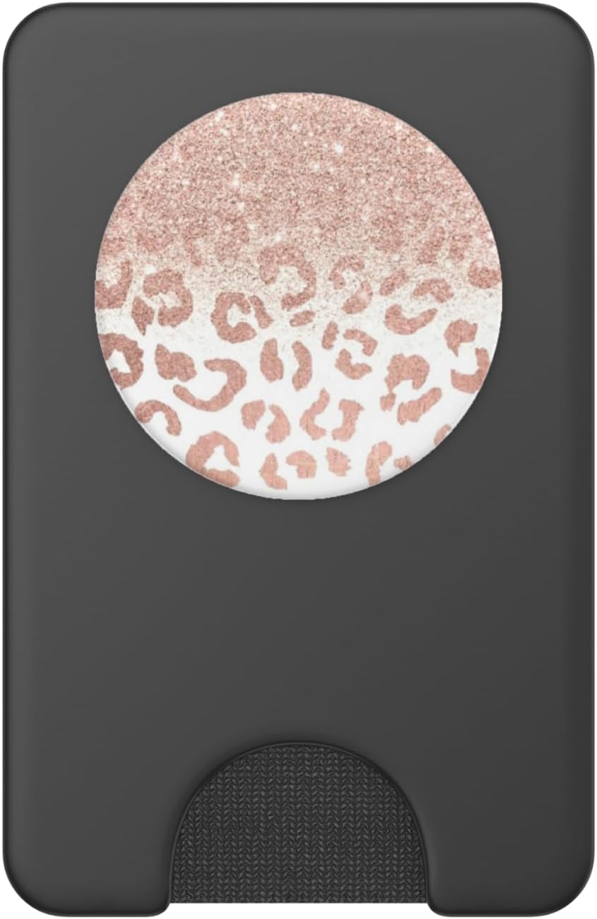 Rose-Gold Leopard Phone Grip PopSockets PopWallet for MagSafe