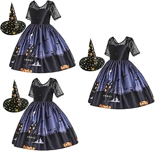 ABOOFAN Cocar 3 Pçs Vestido De Baile Preto Roupas Infantis Fantasias Infantis Roupa De Bruxa Infantil Vestido De Bruxa De Halloween De Bruxa Para Meninas De Halloween Saia Saia De Menina