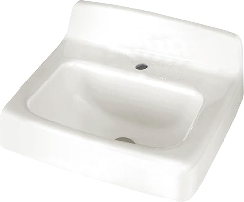 Miniatura 2 de American Standard 4869.004.020 Regalyn - Fregadero de pared de hierro fundido esmaltado con espacio para grifo de 4 pulgadas, color blanco