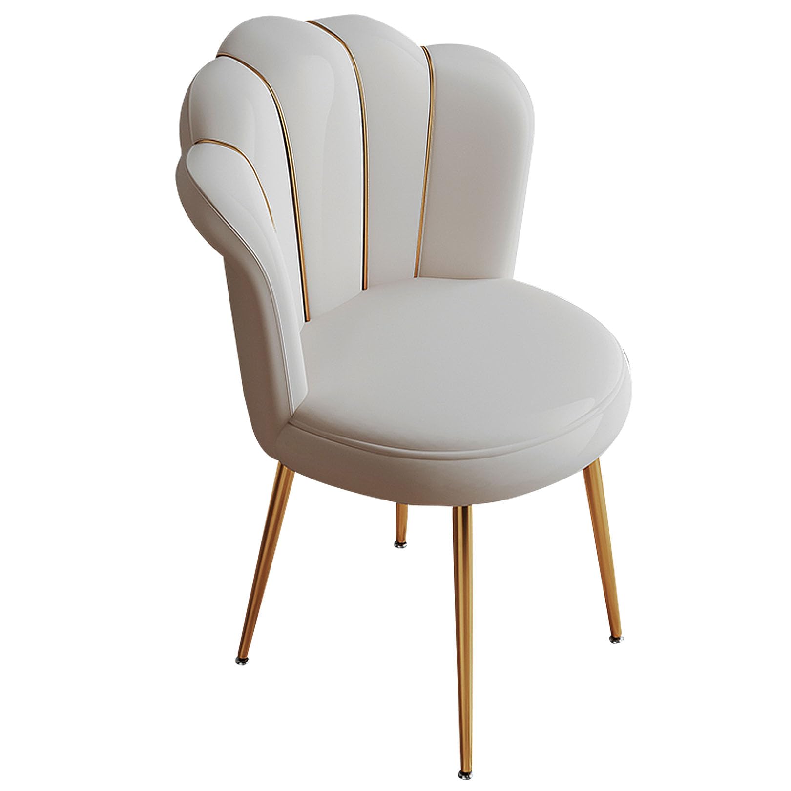 Chaise de salle à manger en velours moderne avec pieds en métal style pétale