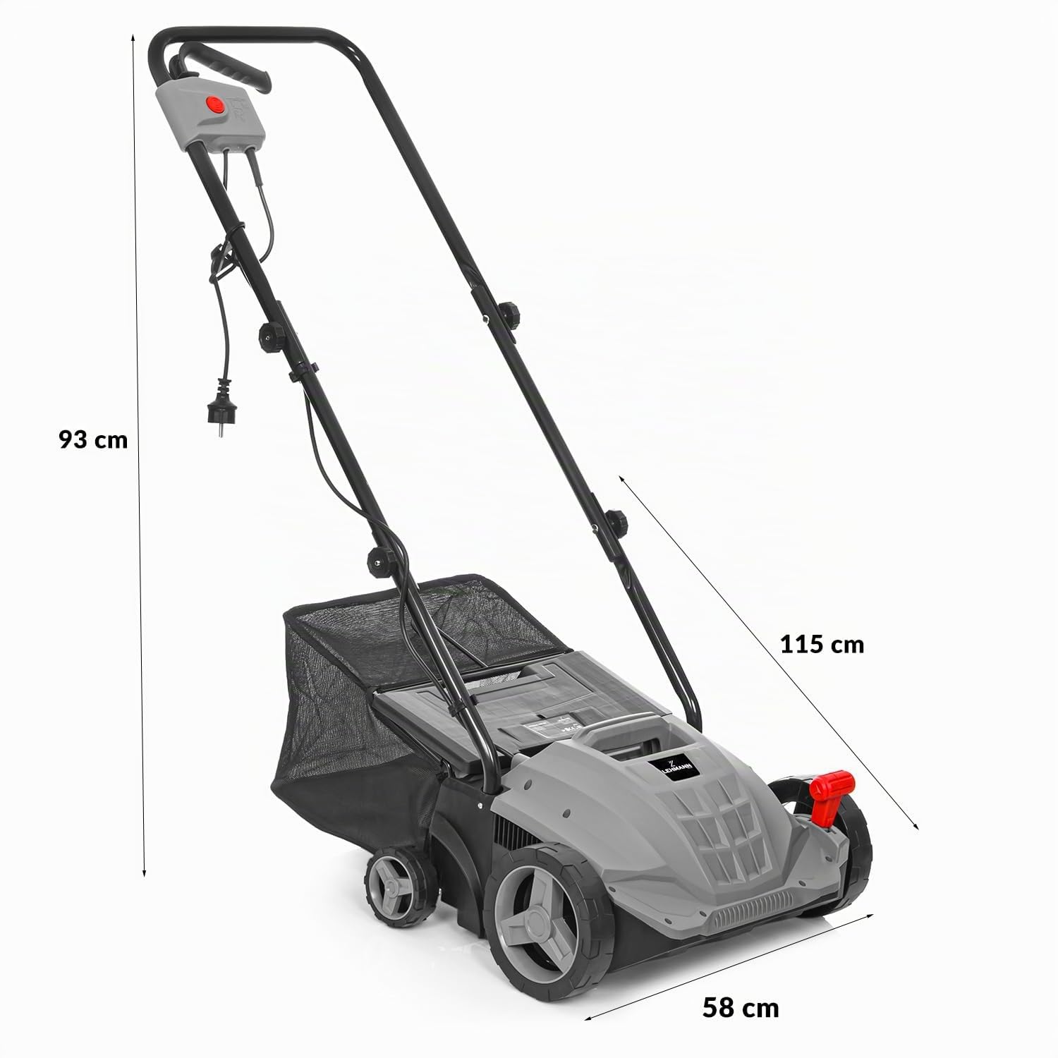 LEHMANN Alyssum Scarificatore Arieggiatore Elettrico 2 in 1, 1500 W, Larghezza 32 cm, 3000 giri/min, Cesto 30 L