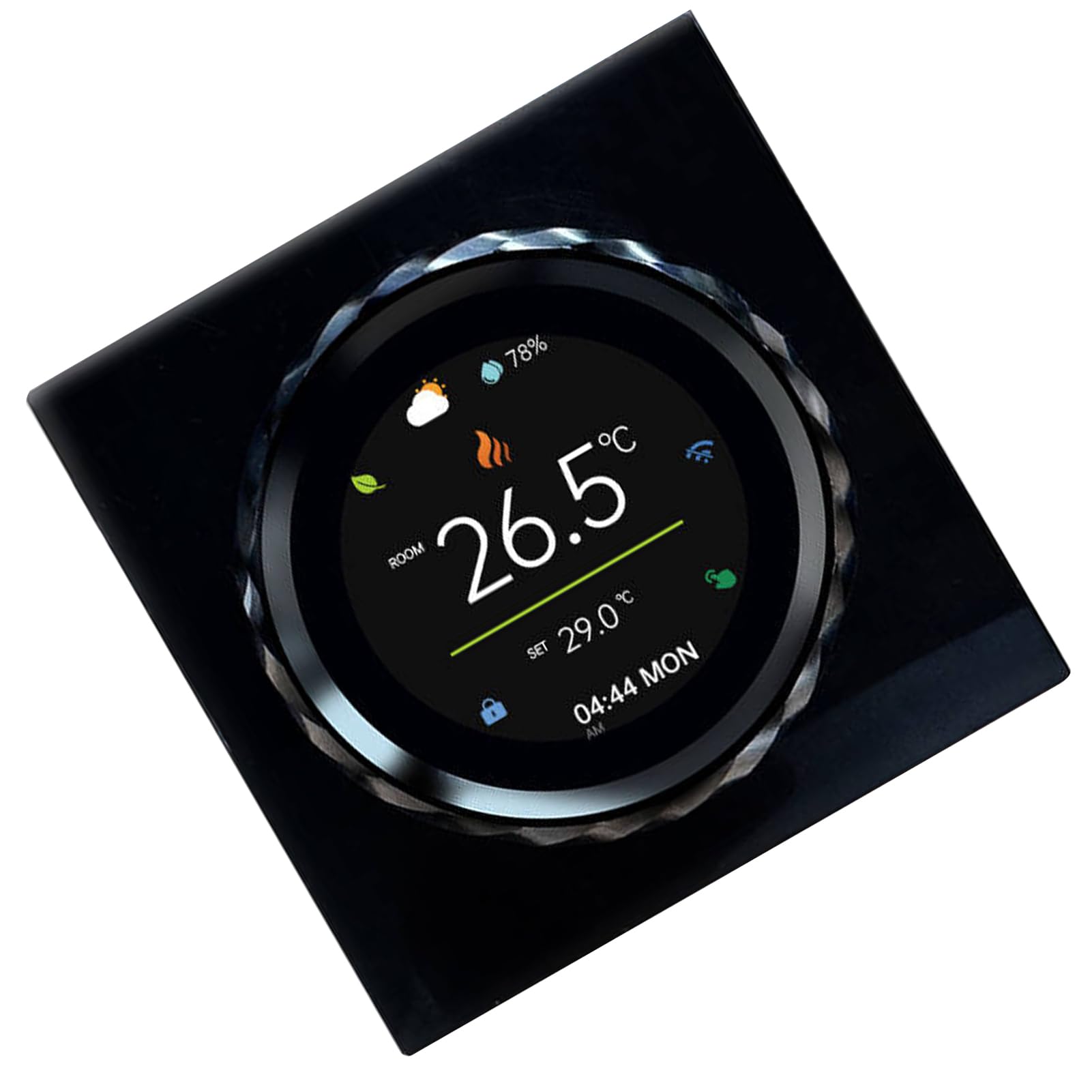 Inteligentny Termostat WiFi, Programowalny Cyfrowy Regulator Temperatury 16 A z Ekranem 1,6, Wyświetlacz Temperatury/wilgotności w Trybie Dziennym/tygodniowym/pokojowym, Blokada (Czarny)