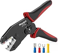 Vista 10 de Newdeli Crimpadora de virola de alambre 24-8 AWG - Herramienta de crimpado de alambre de trinquete para conectores de virola, terminales de cable