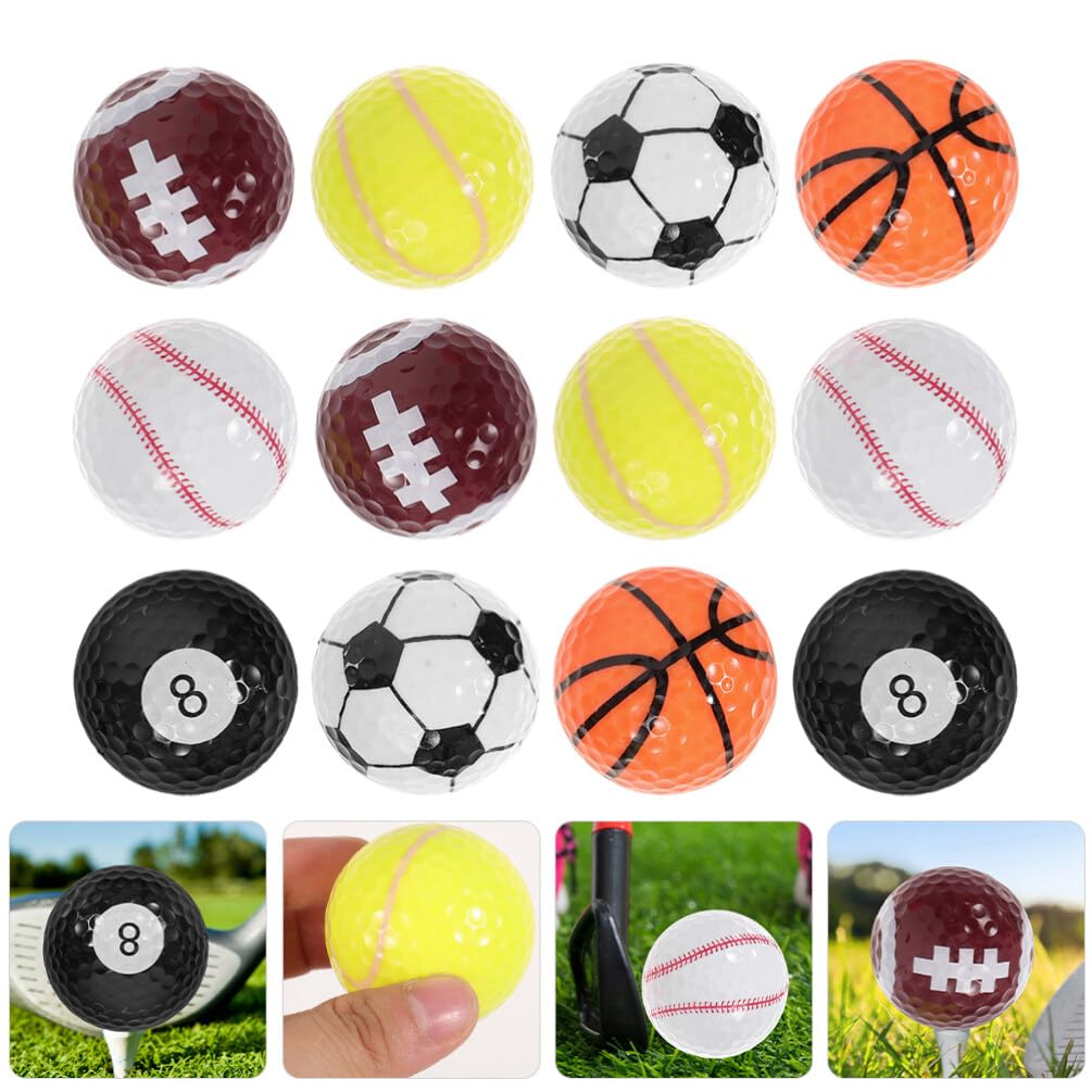 De Golf De Práctica Resina De 12pcs para Aficionados Al Golf Entrenamiento