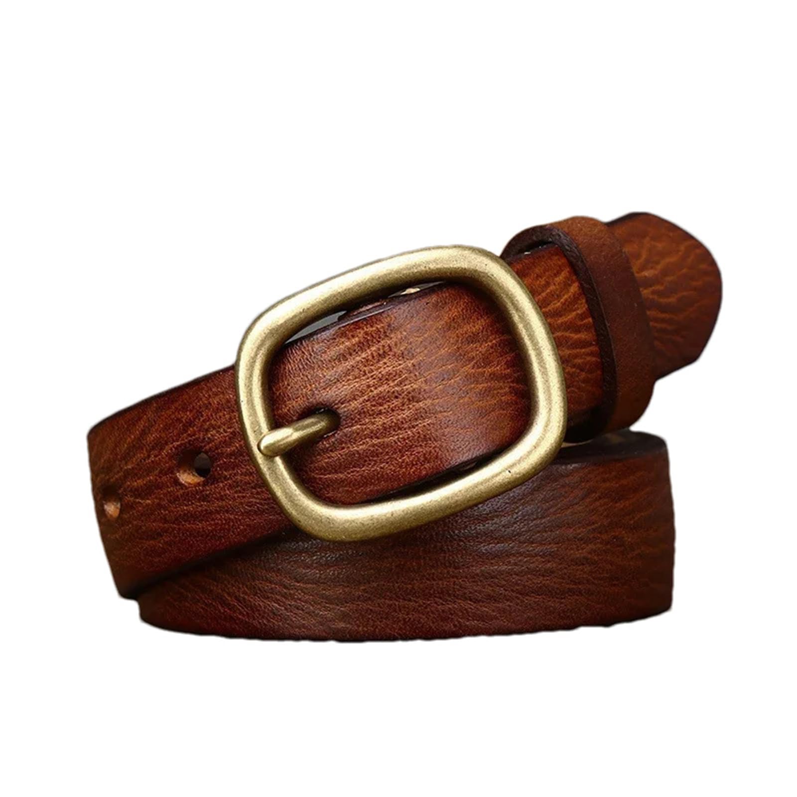 Cinturón De Cuero Grueso Retro Para Mujer, Hebilla De Pin De Cobre, Cinturón Vaquero De Piel De Vaca, Correa De Cintura Para Chica Y Mujer, 2,8 Cm
